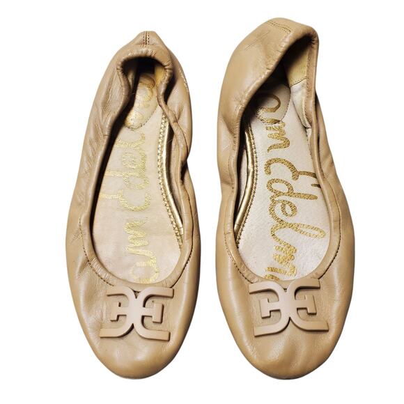 Sam Edelman Florence Beige Leather Flats - Size 7 - Picture 1 of 4